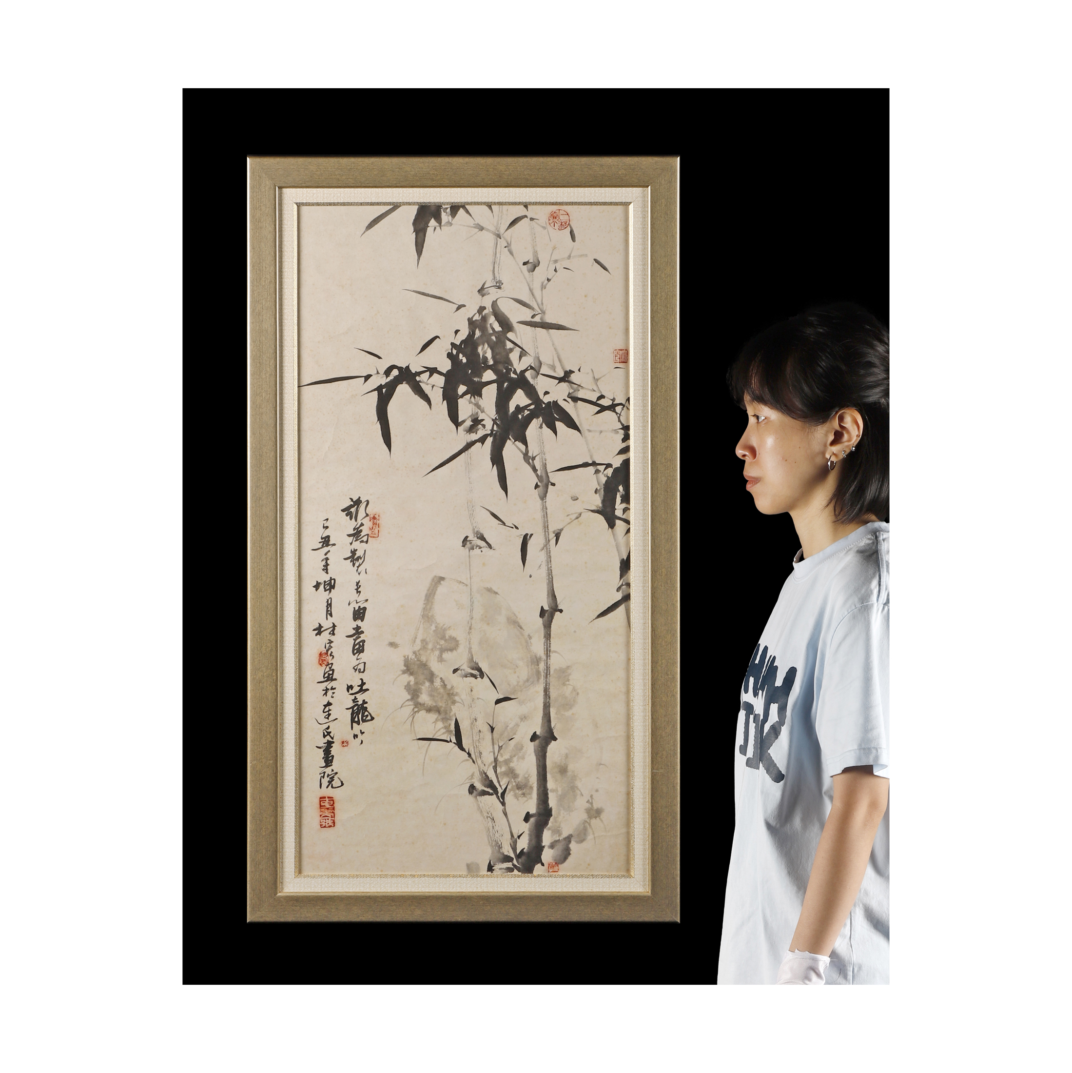 二拍)紫眼拍賣-當代名家水墨立軸墨竹圖林宏(PO-ZAAW14K1)OS - 補破網