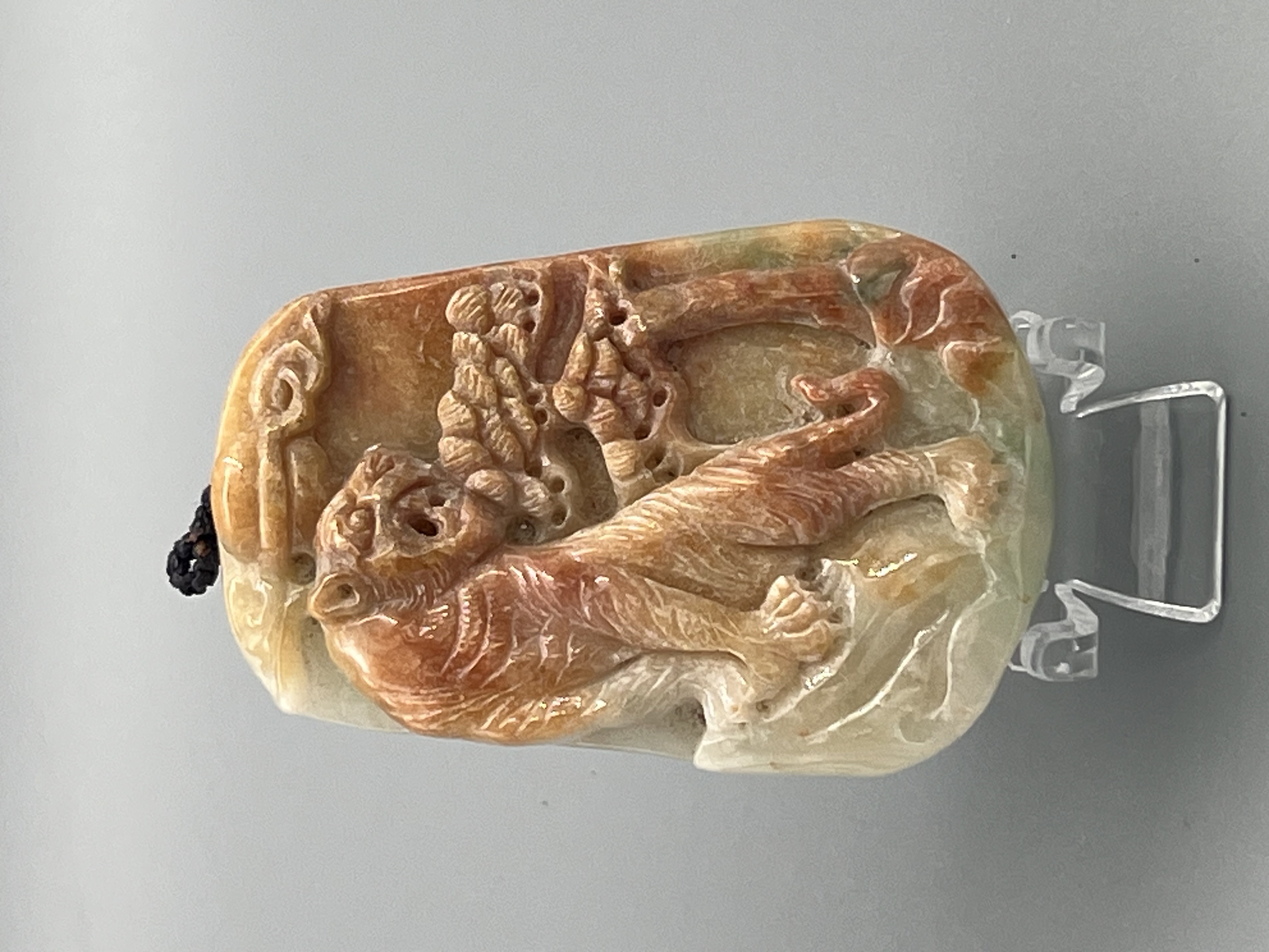 翡翠 虎 漢石齋】天然A貨帶紅黃翡翡翠虎虎生威