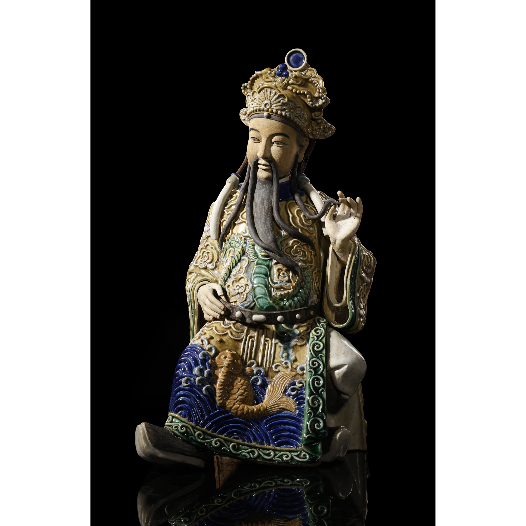 二拍)紫眼拍場-早期名家石灣陶唐明皇與楊貴妃林乃河林偉東總重22.8kg