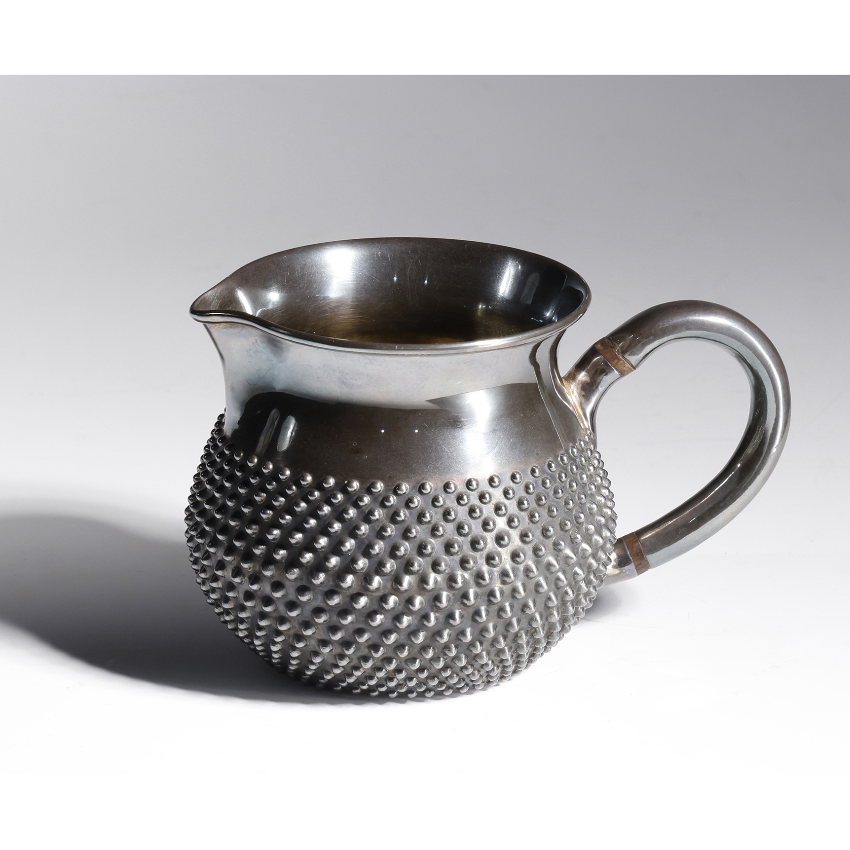 再生補破網-老件日本純銀霰紋茶壺建水茶倉茶海茶托一組款一東齋