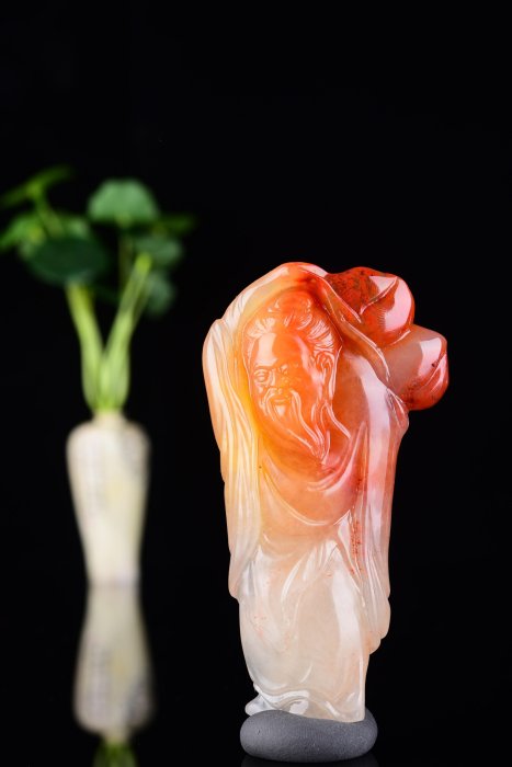 極美品 寿山石荔枝凍 忠義関公精雕置物台座付約15×8×6cm610g 5896 三顧茅廬• 精品第3446拍】精品嚴選粉絲福利標國石之首~~國寶壽山石精品