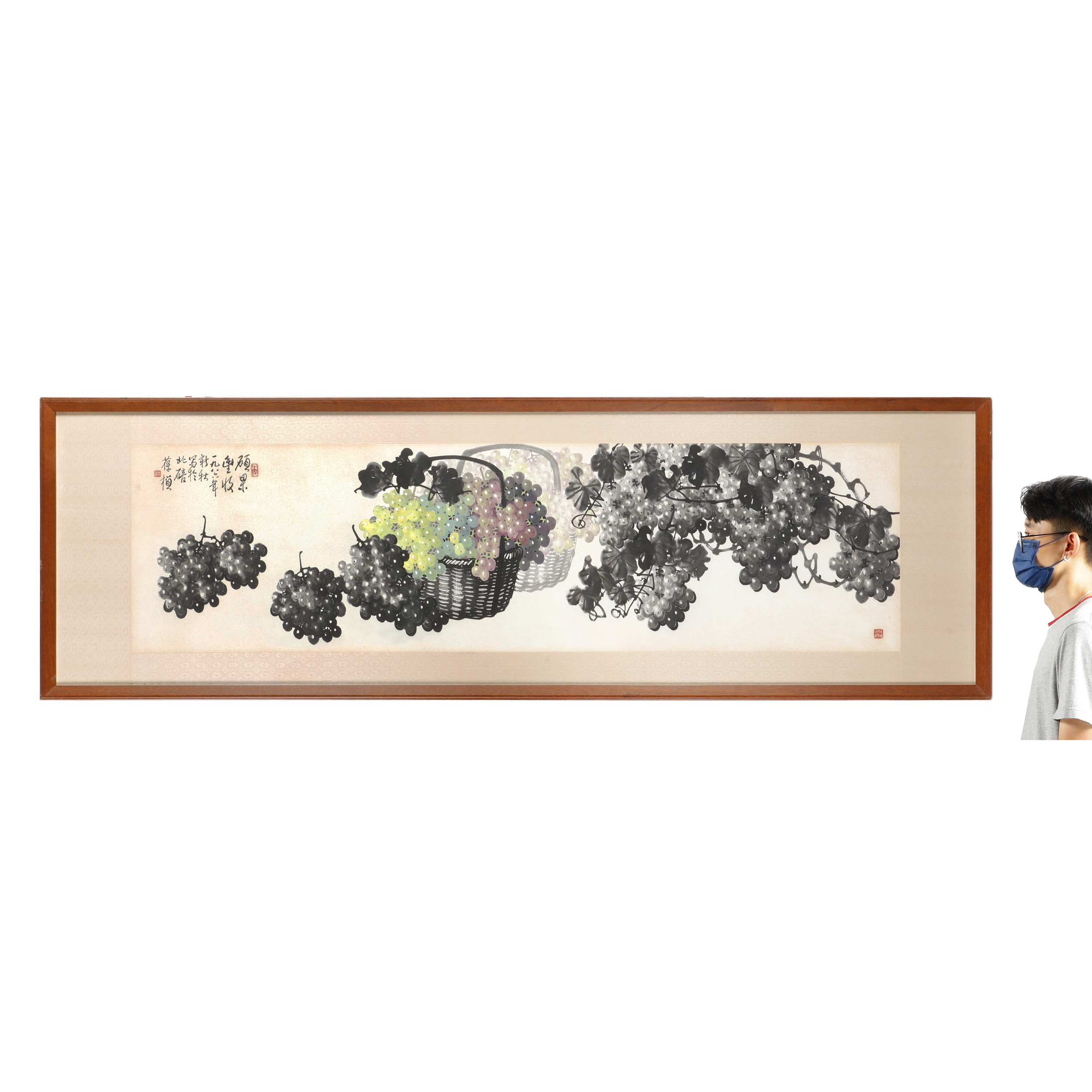 絵画 蘇葆楨 墨葡萄 水墨画 額装 中国美術 骨董品 美術品 絵画 蘇葆楨 墨葡萄 水墨画 額装 中国美術 骨董品 美術品