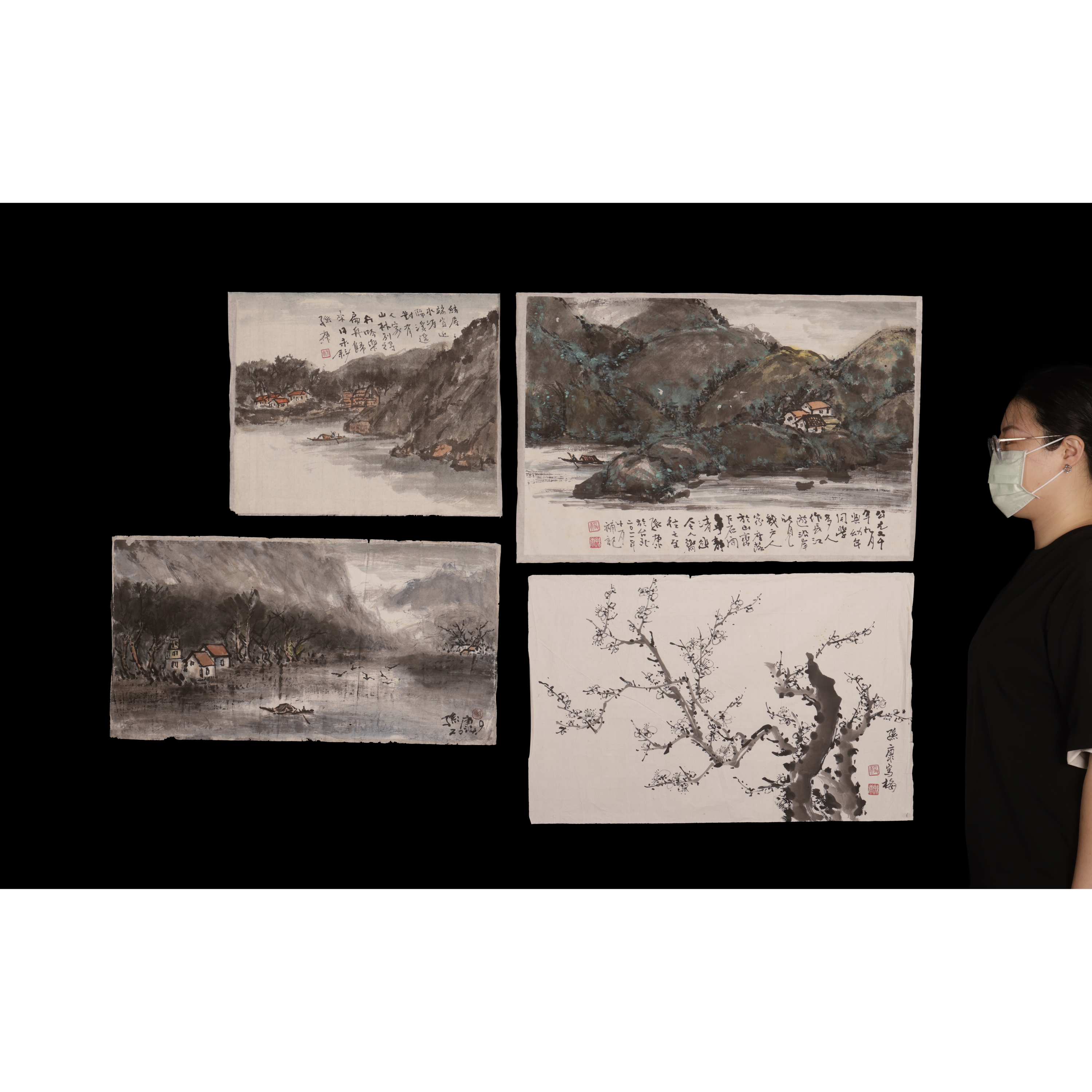 【初代澤村陶哉 造　 鵤洗一双 】　仁清寫荒磯之図　共箱銘落款　O0905E 荒川蓮太郎（漆）さんの作品入荷 // 本日も常設営業12:00-19:00
