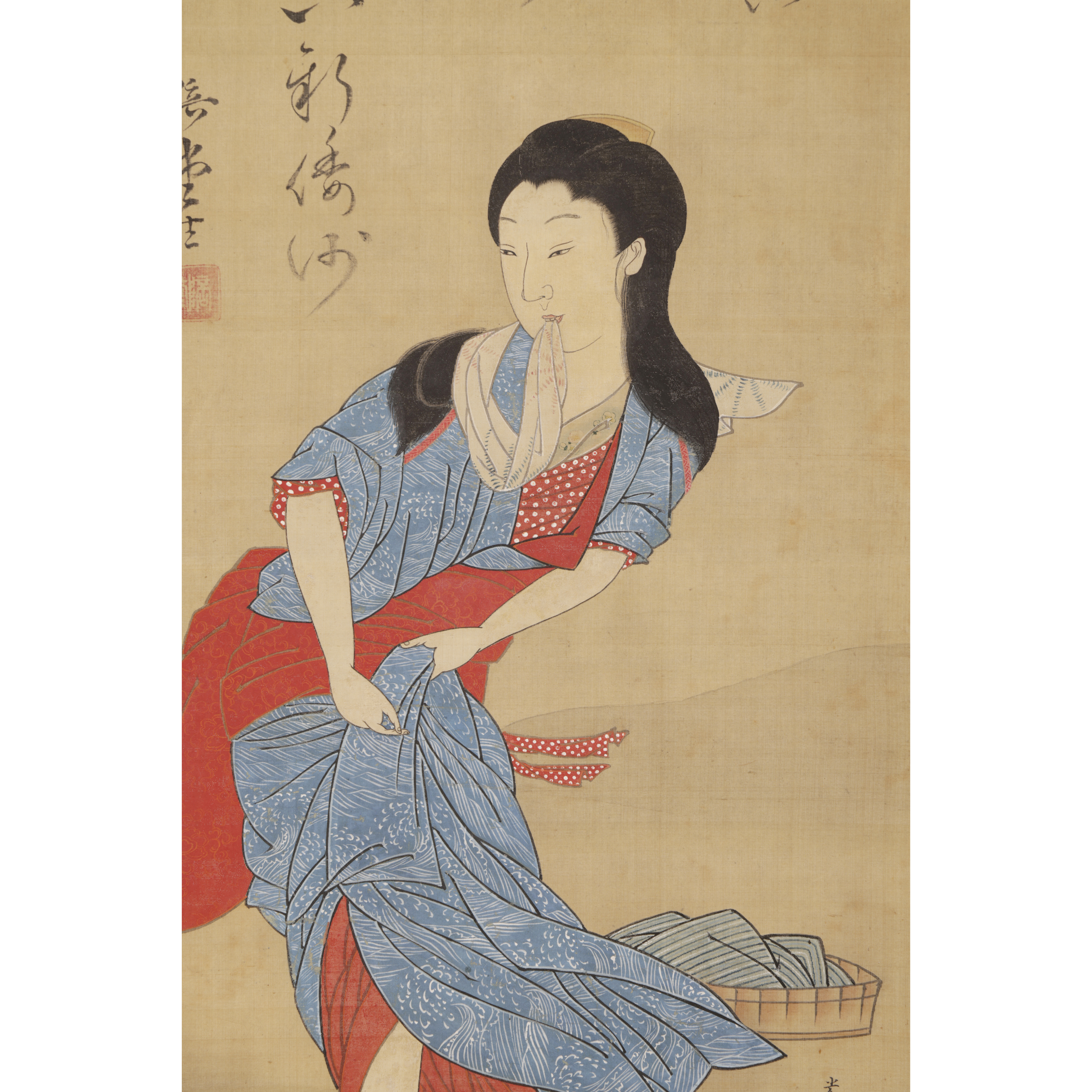 中国古美術 中国清時代の人物図 肉筆絵 激安骨董品 BD298A13-2 【公式