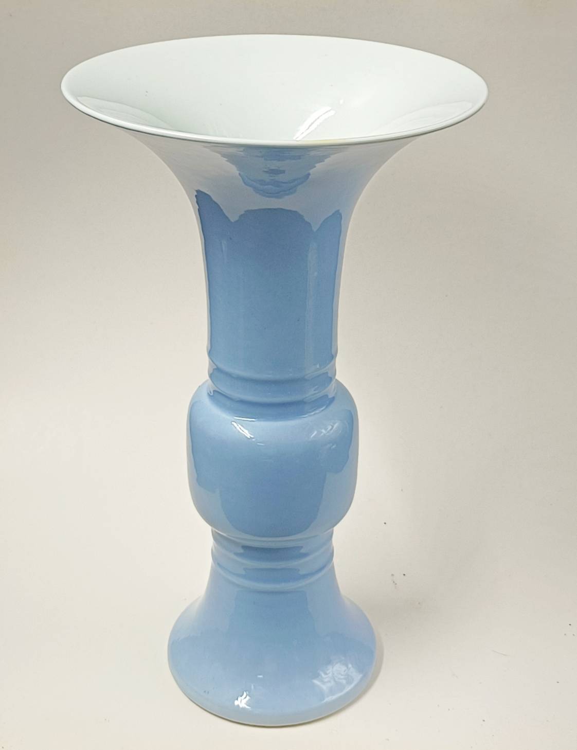 天藍釉蘋果尊 大清康熙年製 六字三行楷書款 古玩 中国美術 唐物 擺件