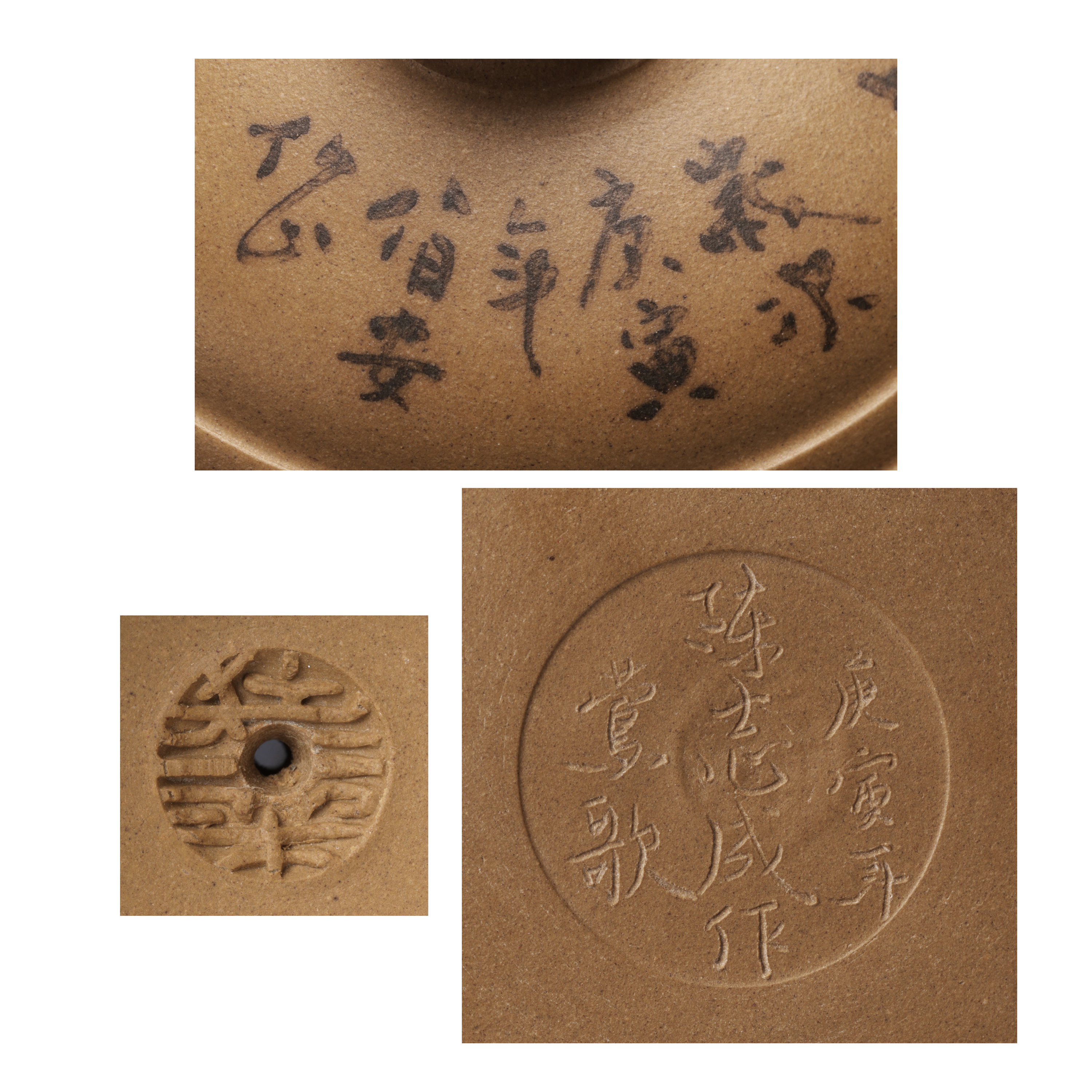 三拍)東方拍賣-當代鶯歌名家陶藝手拉胚湖山清境提樑壺陳志成作伯安繪