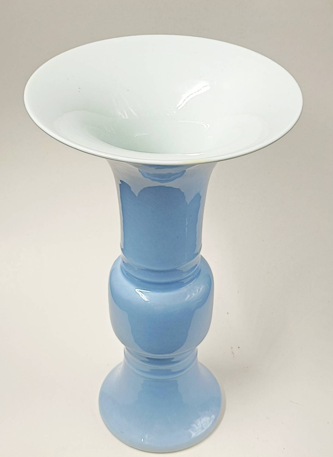 天藍釉蘋果尊 大清康熙年製 六字三行楷書款 古玩 中国美術 唐物 擺件