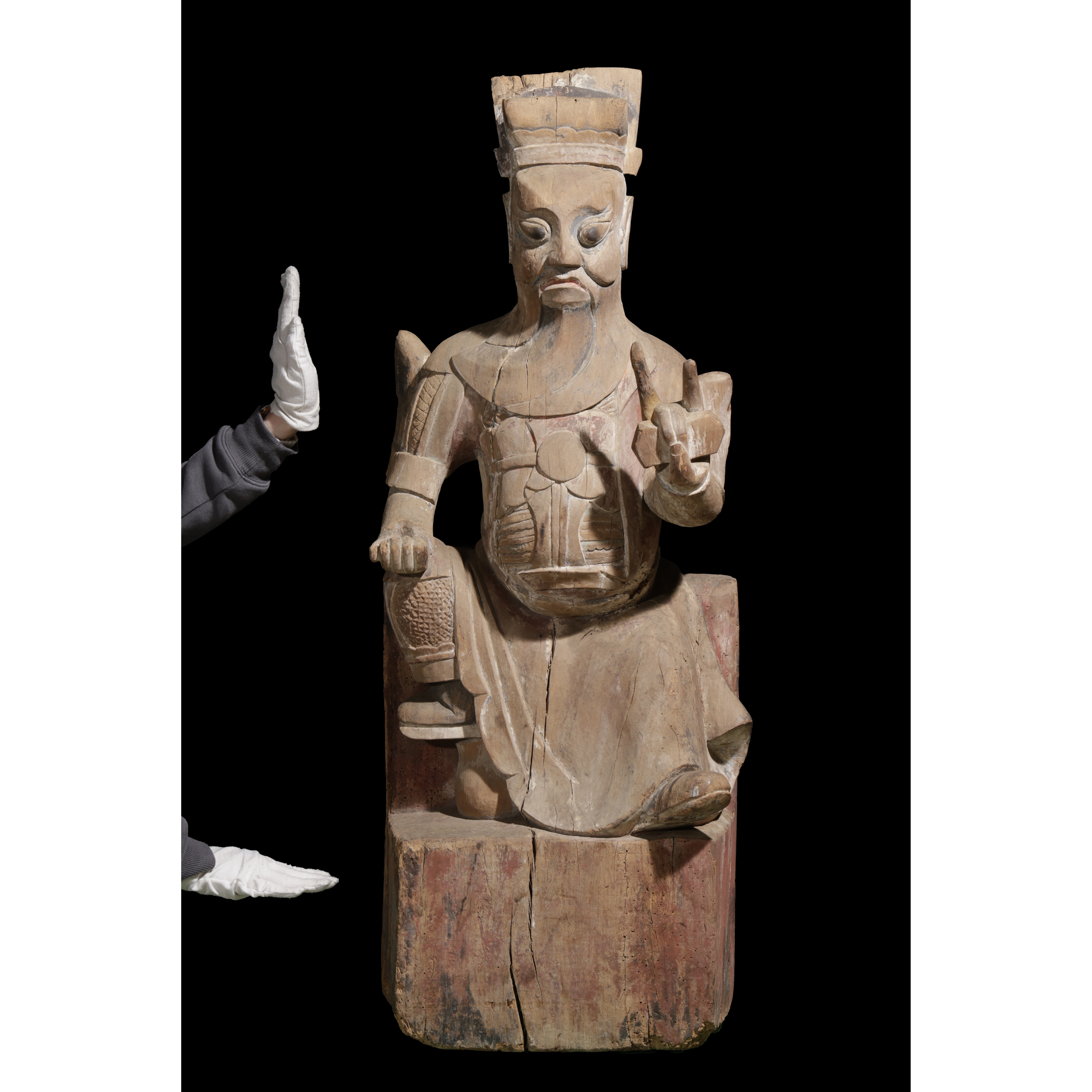 經典專拍 疑清代 木刻 武判官 重26.6kg 品相如圖 內地絕對無法運送(BX-XAQH03)JI - 補破網藝術文物拍賣