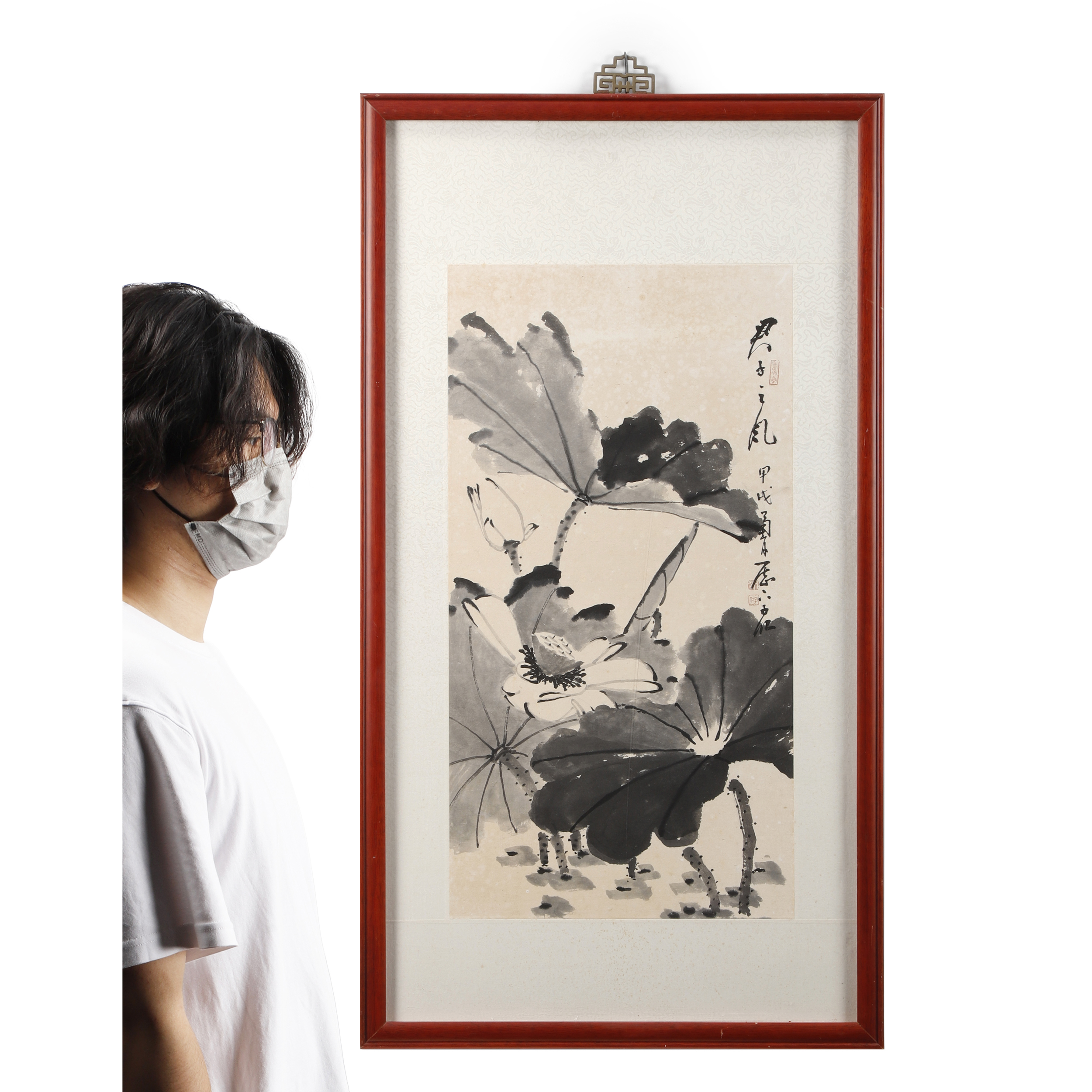 掛軸 高峰秀海 高枕笑浮世 共箱 書 5-6 掛軸 高峰秀海 高枕笑浮世 共箱