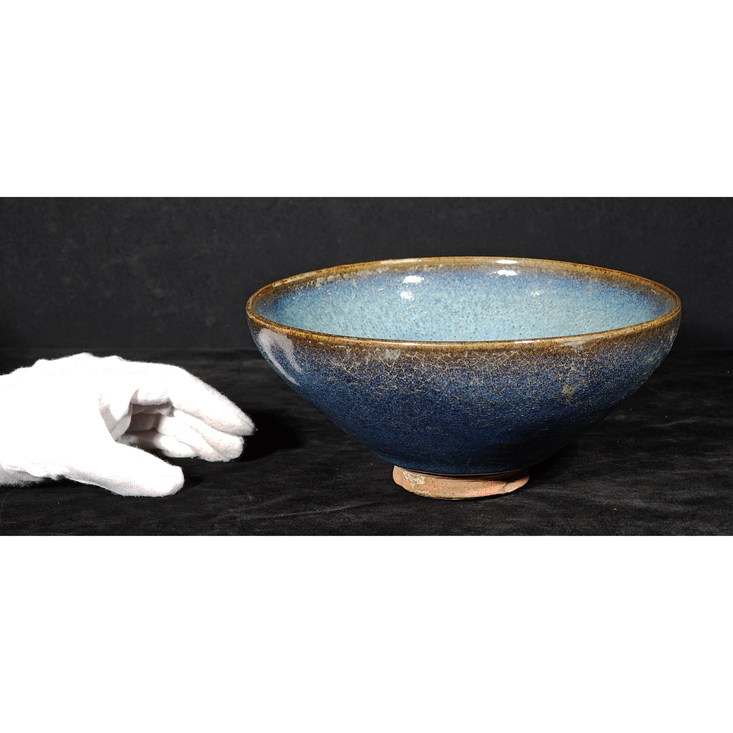 鈞窯茶碗 鈞窯 澱青釉紫斑斗傘碗 – Jun ware Tea Bowl | 陶磁オンライン