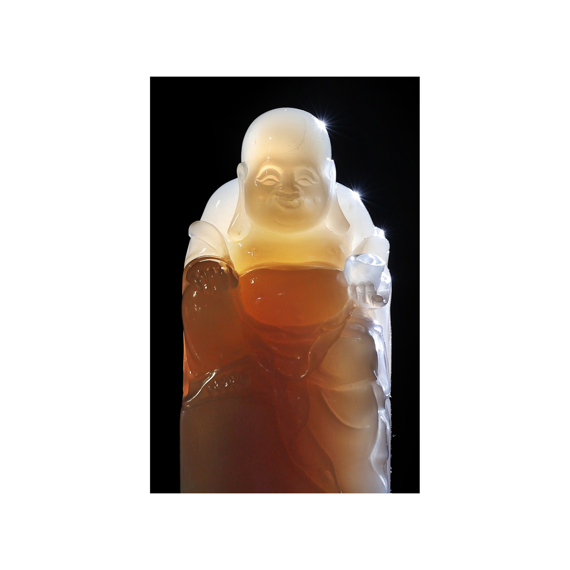 紫眼拍賣-早期名家壽山石(牛角凍) 彌勒鈕印汪世傑(PQ-TAAX02) KJ - 補
