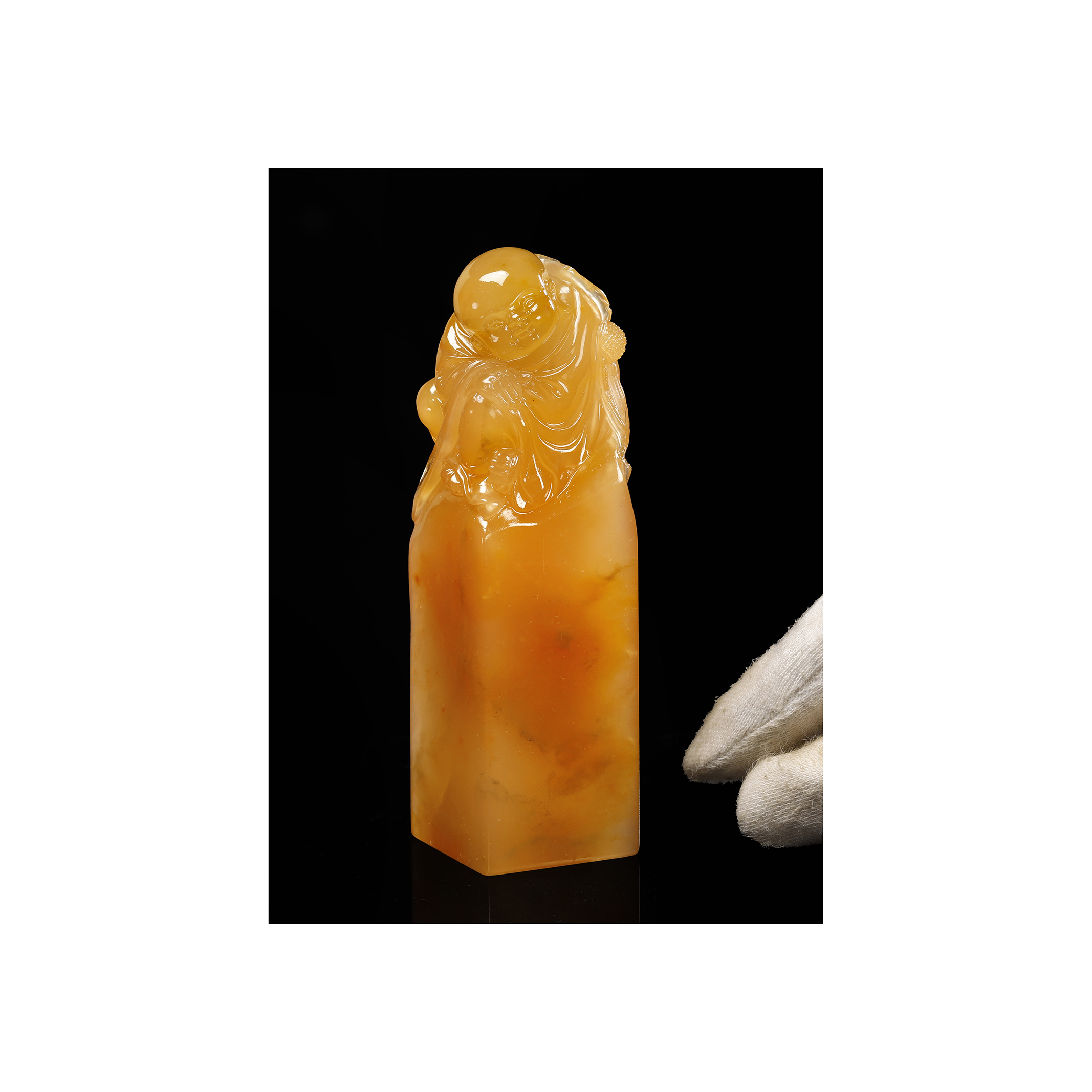 紫眼拍賣-壽山石(荔枝凍) 小沙彌鈕印(PA-GAKB11Y)HY - 補破網藝術文物拍賣