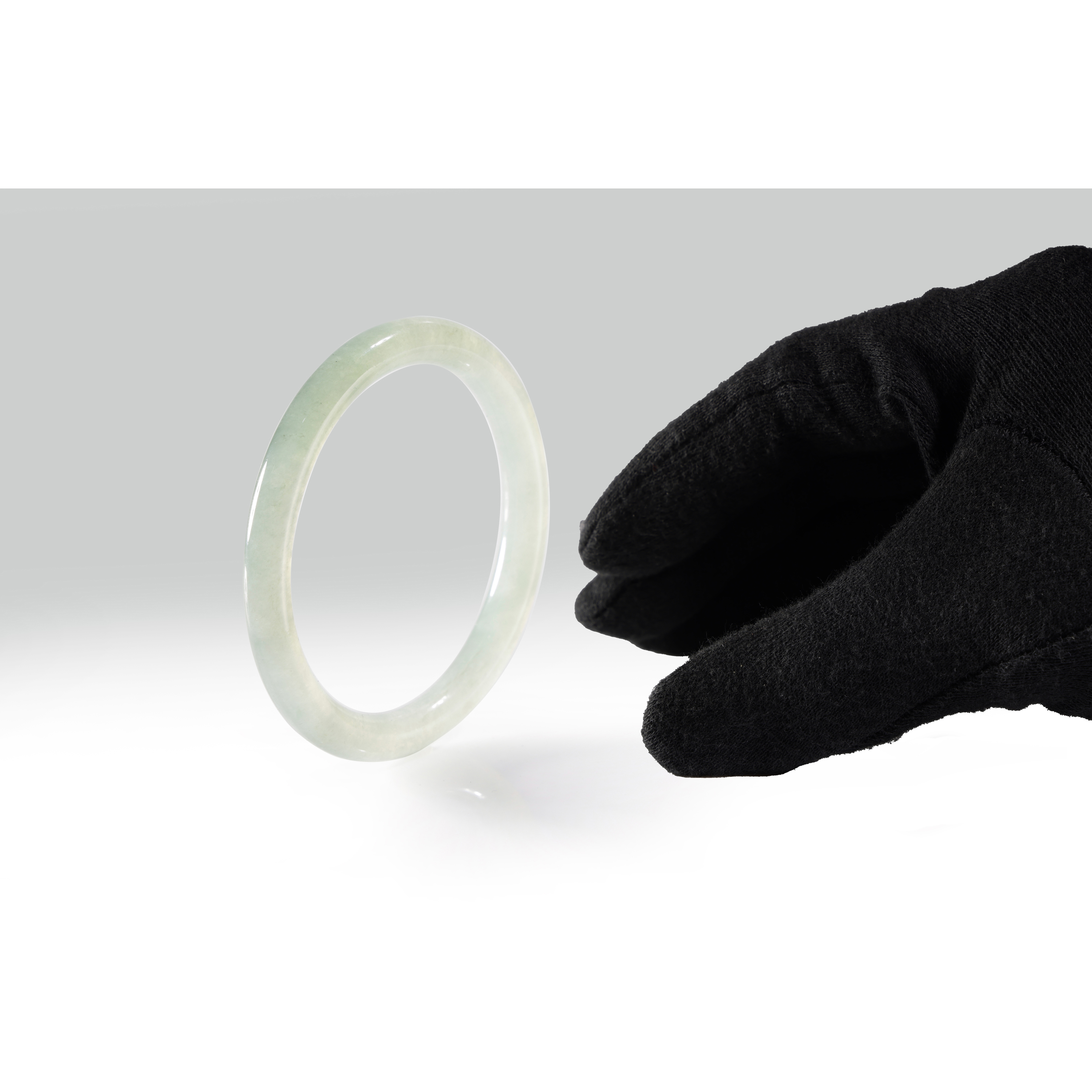 中国道教古翡翠、天然石 經典專拍天然冰種翡翠圓身手鐲附中國寶石(HKA-GAPE11X)OS