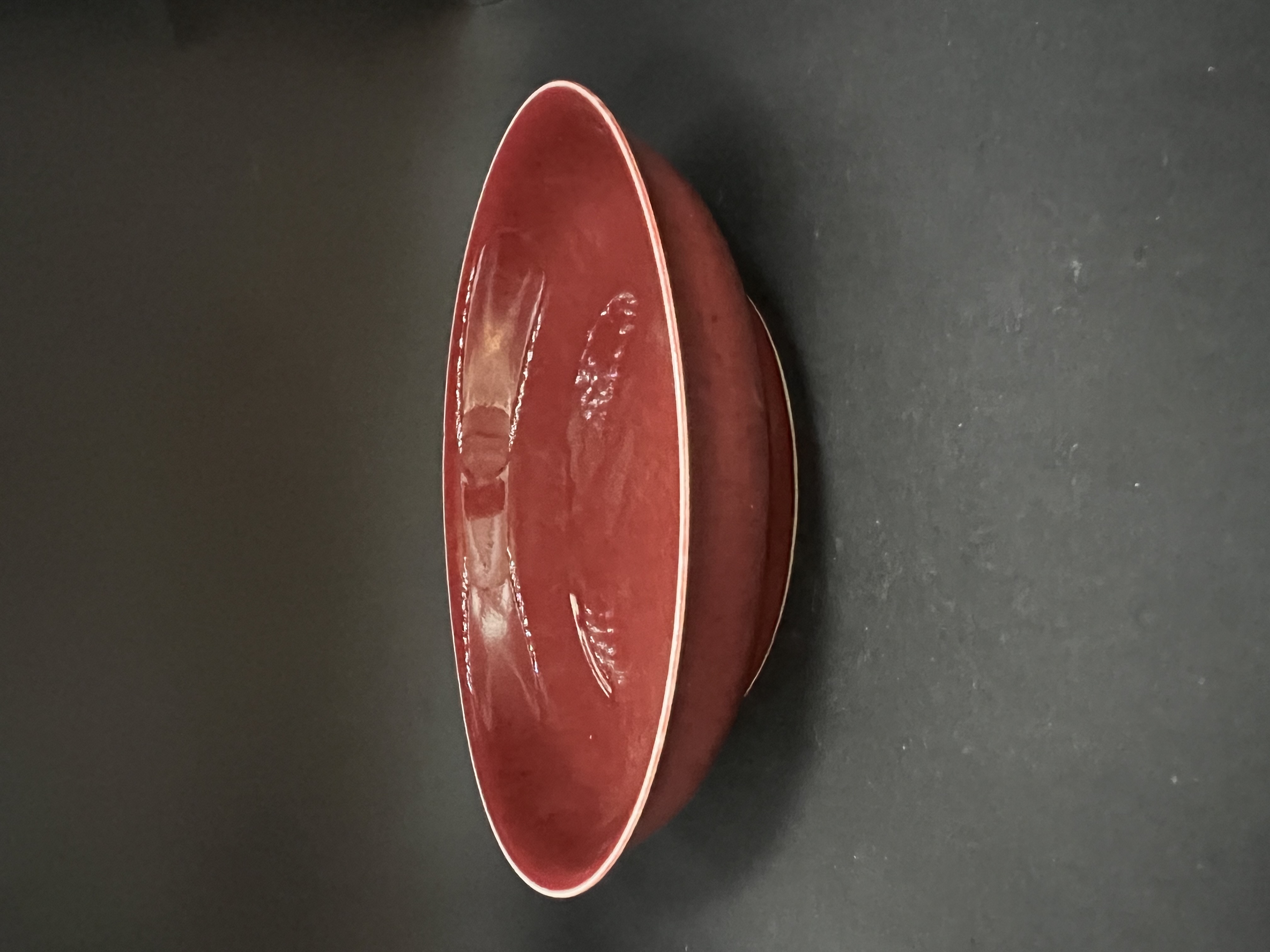 ※中国古美術/缸豆紅釉盤(底款:大明天啓年製)明代/ 中国古美術/缸豆紅釉盤(底款:大明天啓年製)明代/