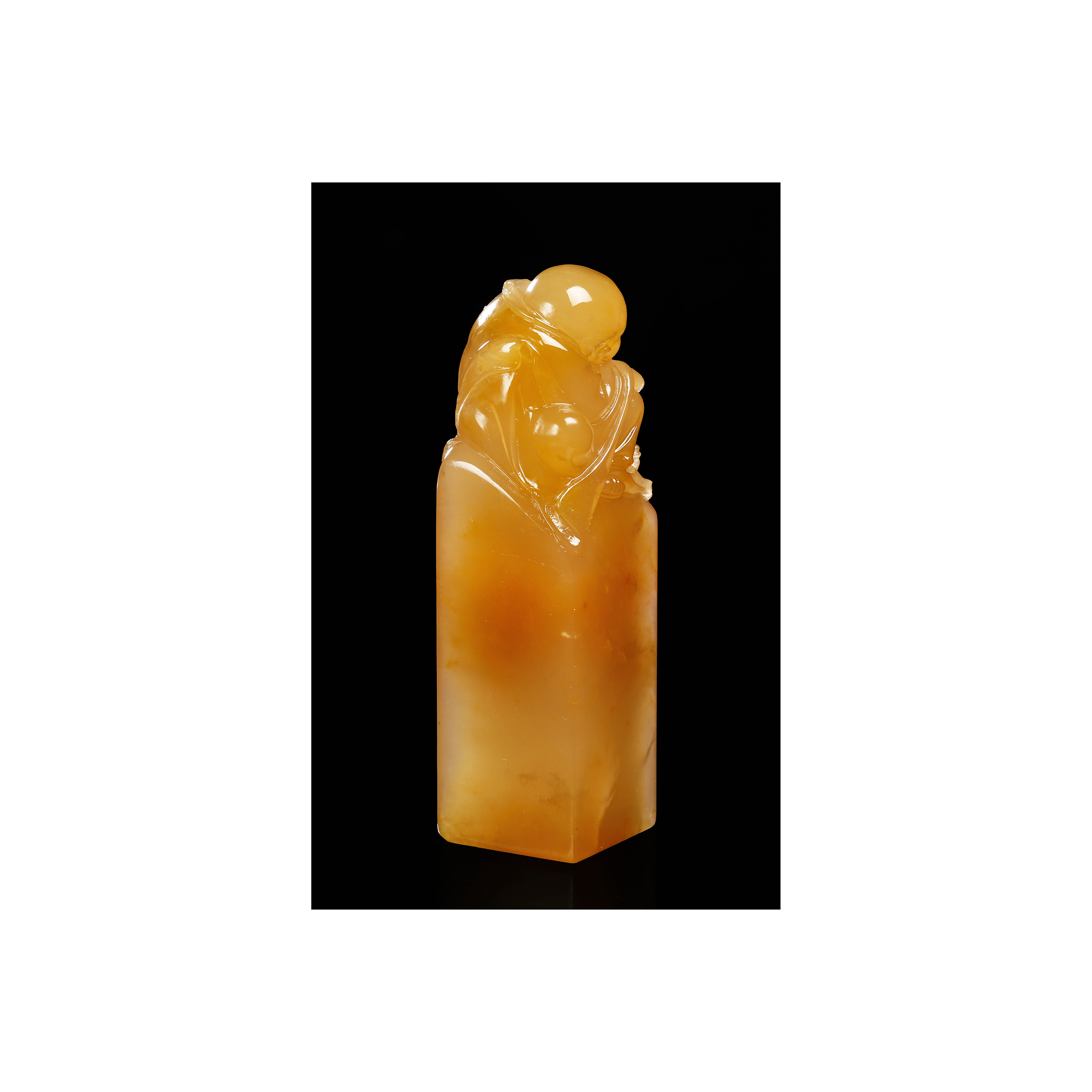 紫眼拍賣-壽山石(荔枝凍) 小沙彌鈕印(PA-GAKB11Y)HY - 補破網藝術文物拍賣