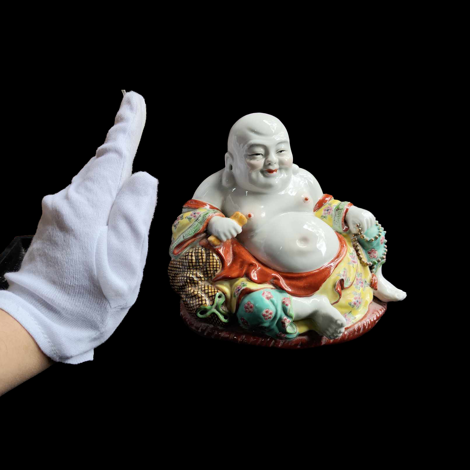 莽葛拾遺-早期粉彩彌勒佛造像底款福建會館品相如圖下拍前請至現場查驗