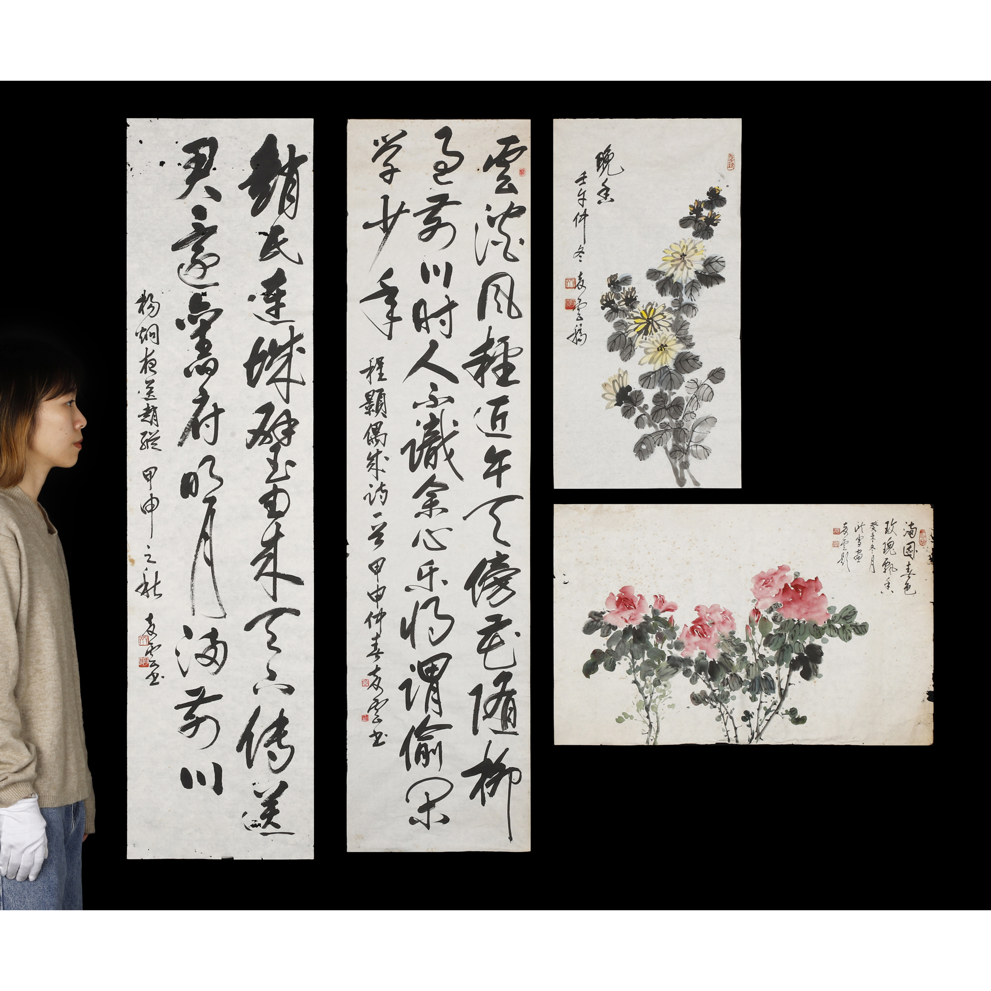 再生補破網-早期名家書法水墨立軸橫幅滿園春色 雲淡風輕 齊奇雲4