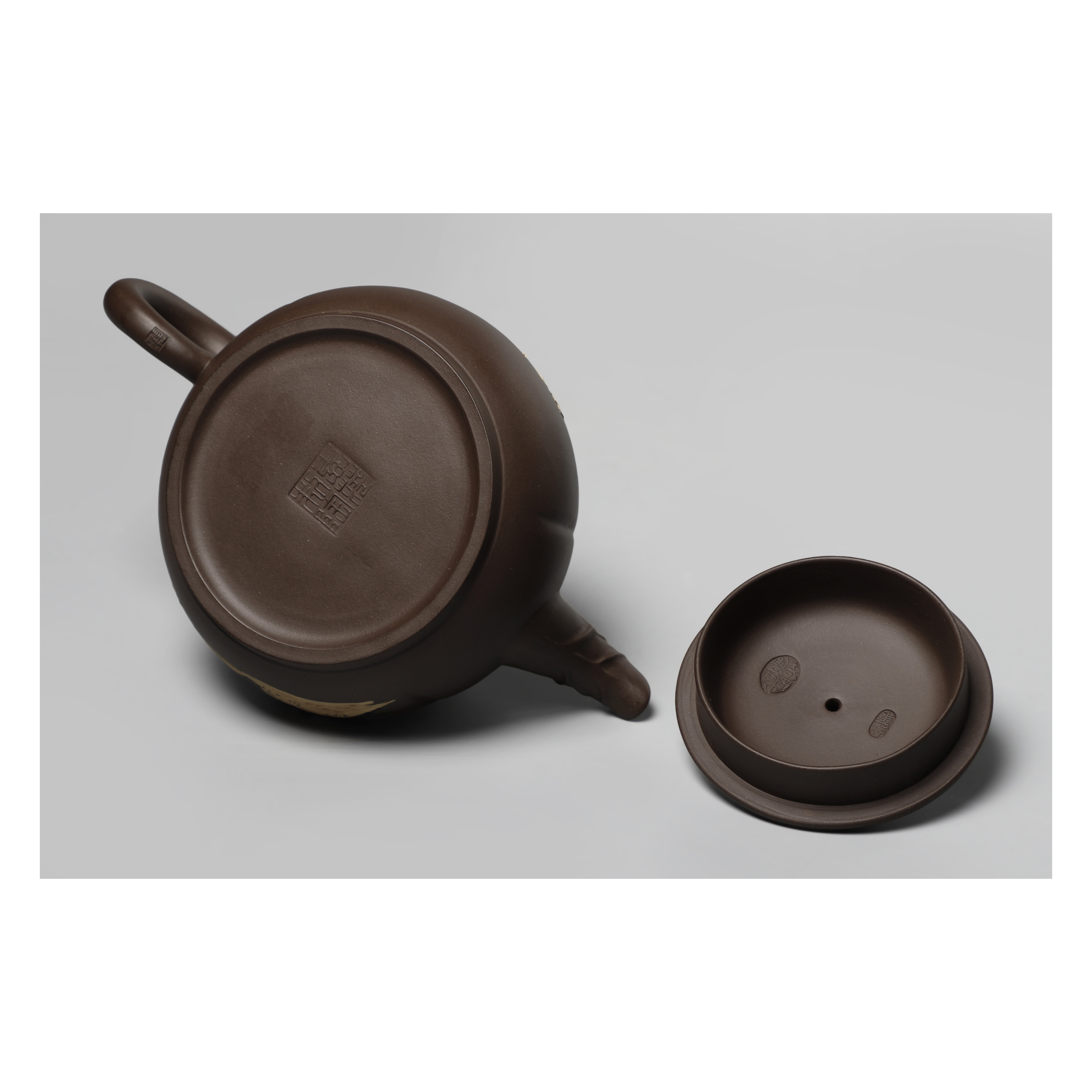 陽羨之風早期宜興紫砂壺(貼塑) 底款惠萍制陶蓋款奇園監製全部