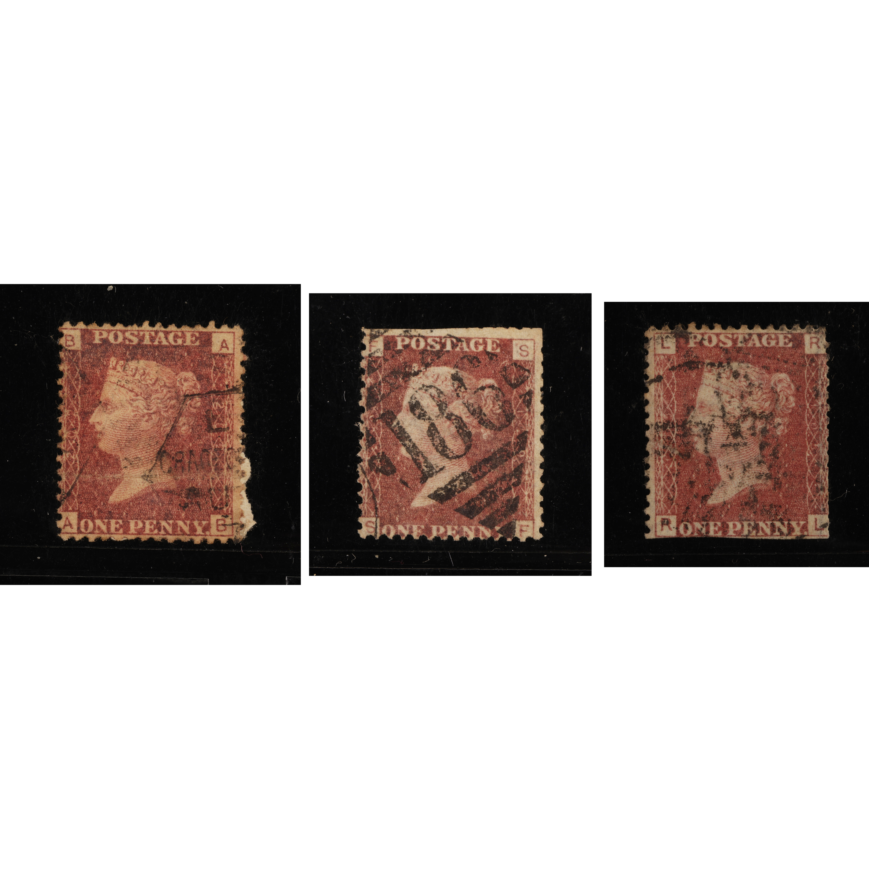 二拍)香港拍場-疑19世紀英國紅便士郵票7枚(HKQ-FADC08P)HS - 補破網藝術文物拍賣