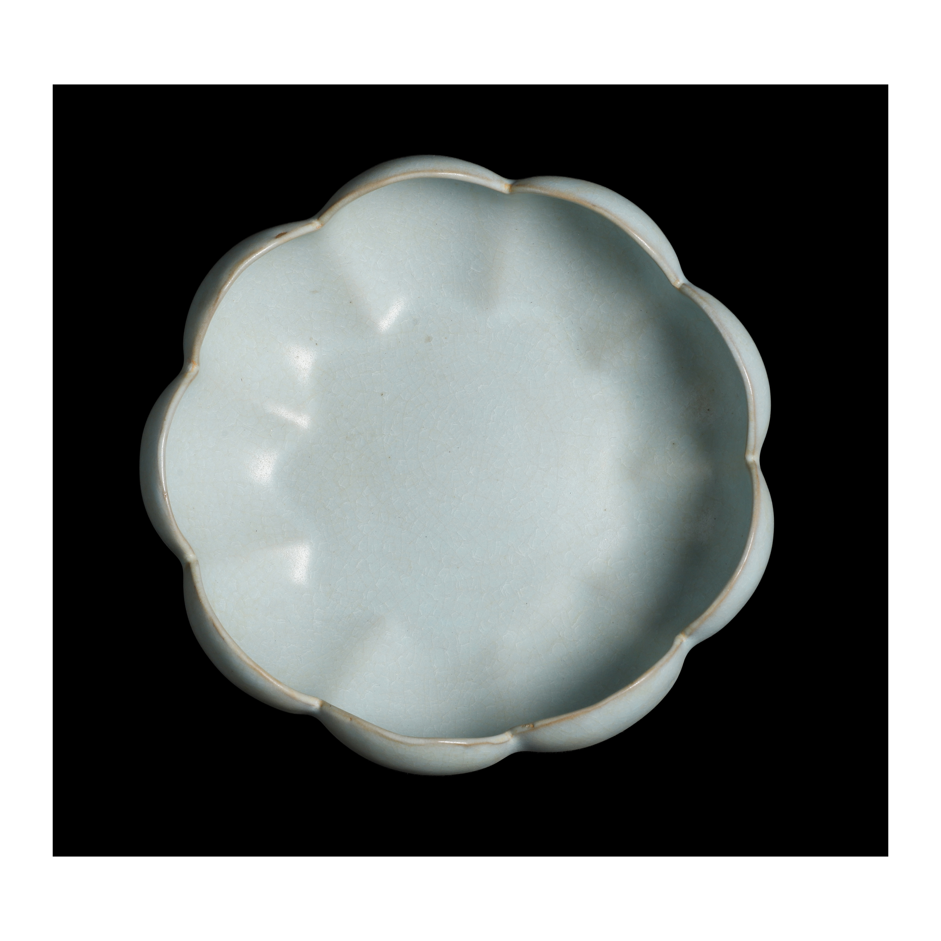 瘋了古陶瓷汝窯天青釉花式洗(EO-TABK14)SA - 補破網藝術文物拍賣