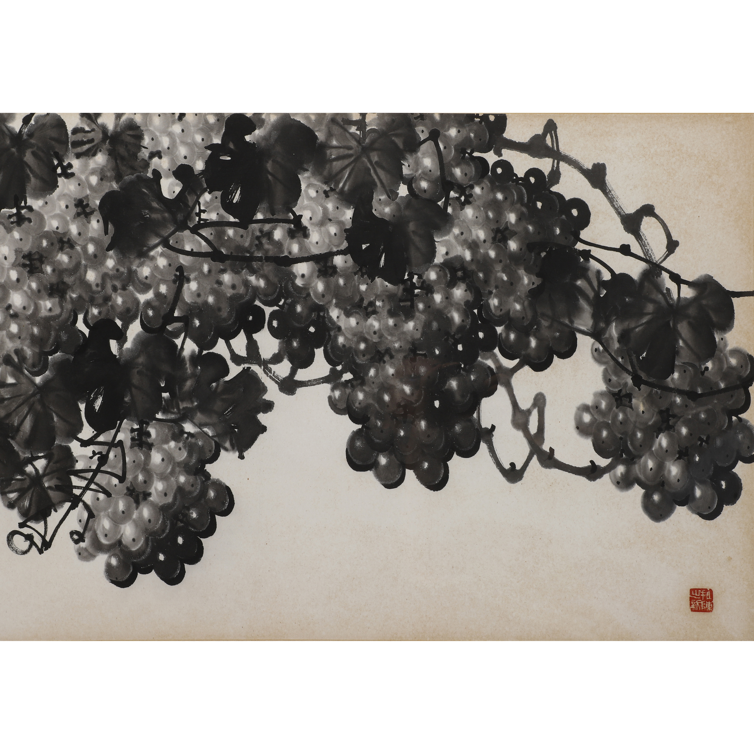 二拍)紫眼拍賣-早期名家水墨橫幅碩果豐收蘇葆楨(PO-SAKB17KL)II - 補破