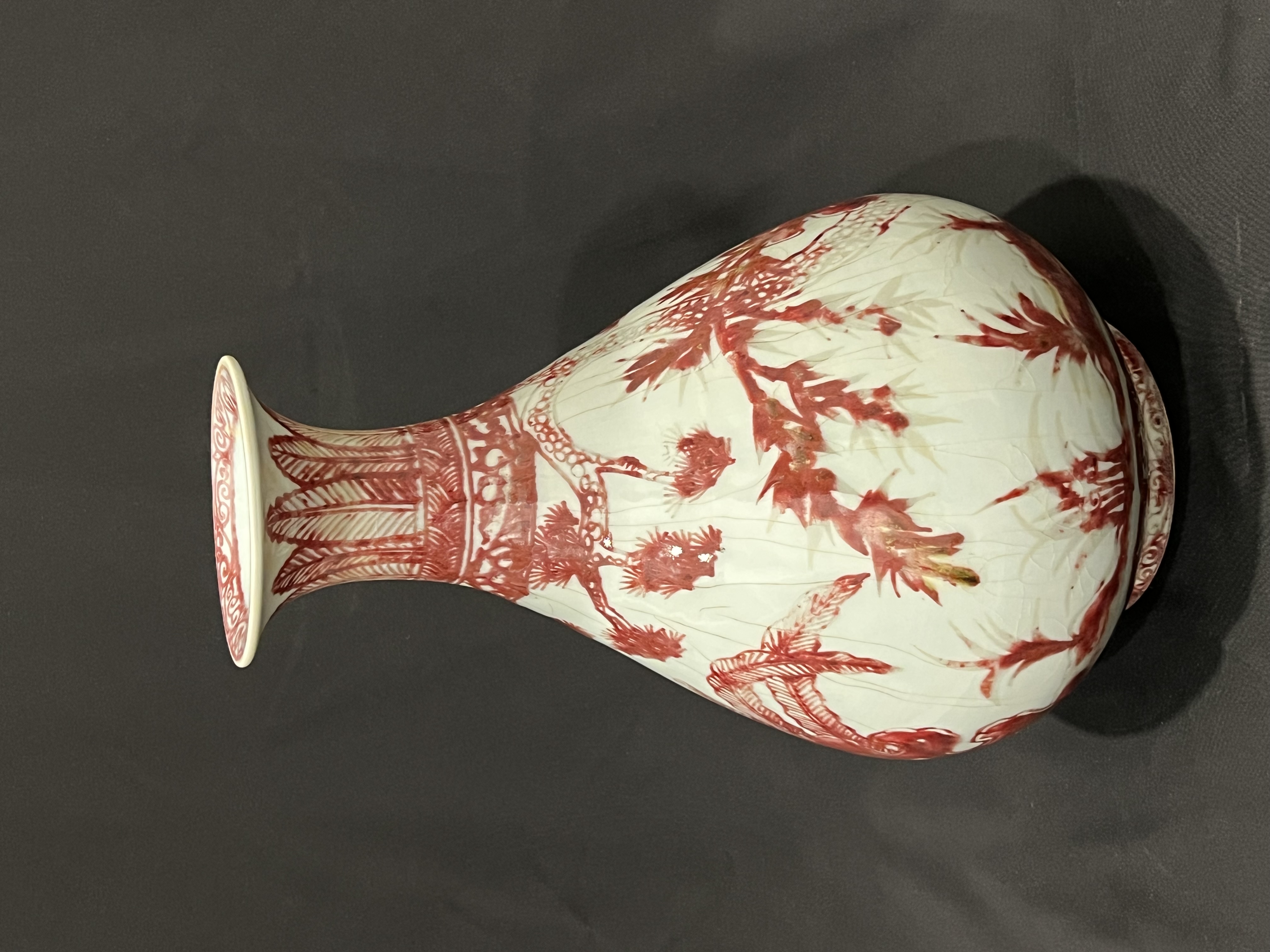 晴好走廊古陶瓷釉裡紅松竹梅紋玉壺春瓶YA55 - 補破網藝術文物拍賣