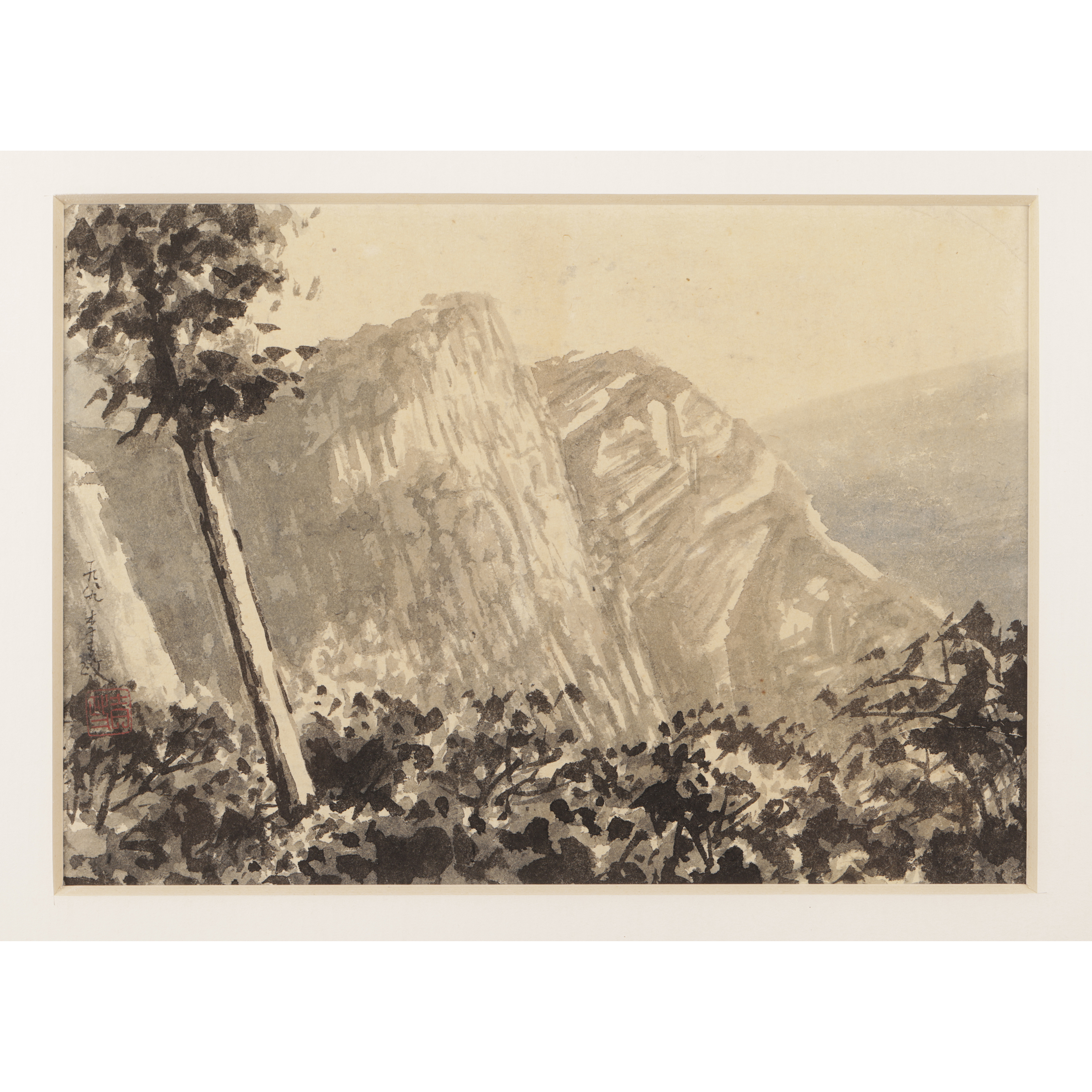 二拍)東方拍賣-早期名家水墨阿里山晨光李吉政附證書(EO-XAOS21KH