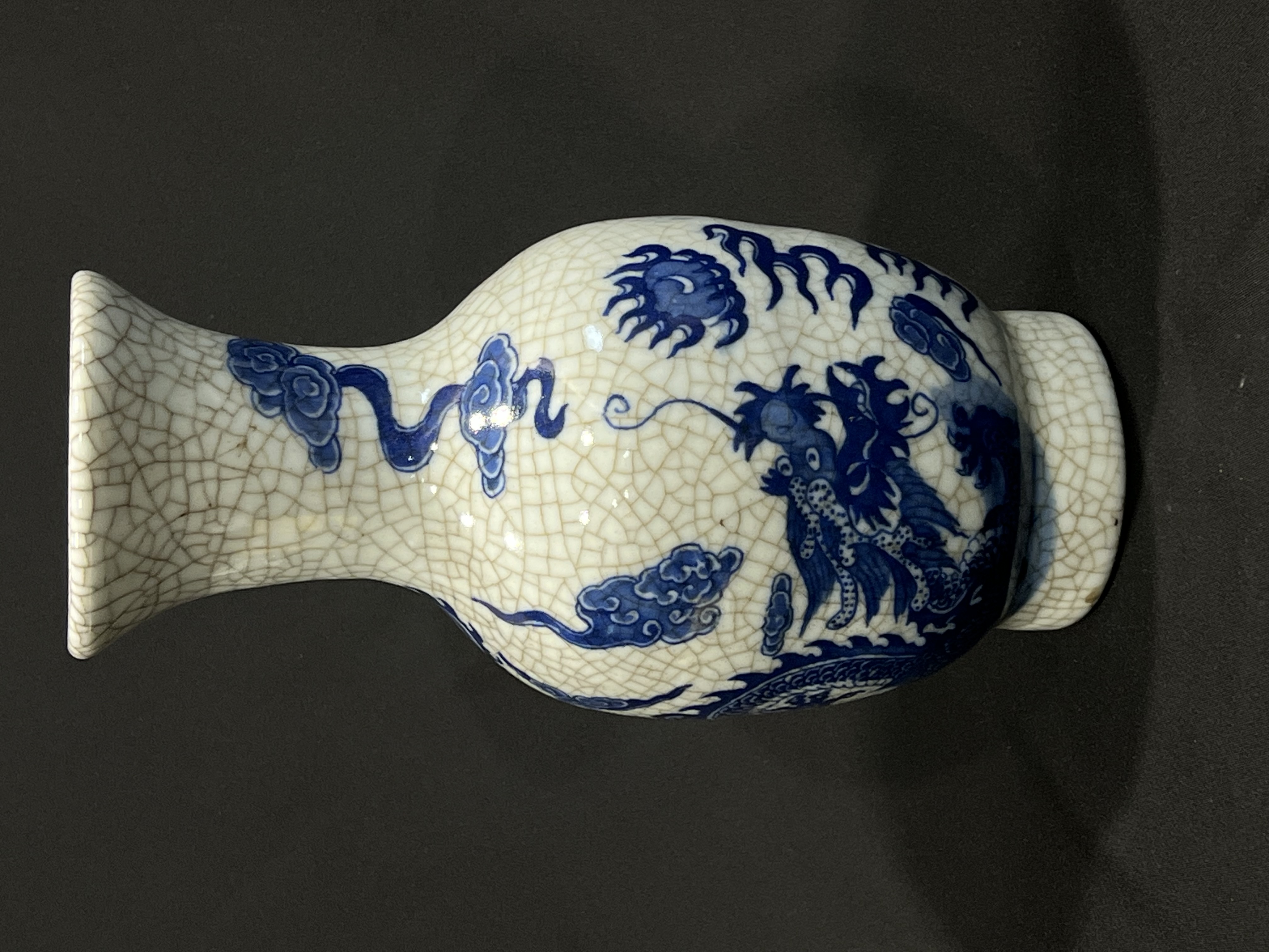 中国古美術・明洪武青花龍紋双耳瓶・青花磁・純手描き・陶芸・花瓶・文房具・置物 ポストカード：青花龍牡丹唐草文双耳壺(中国陶磁C21) | ポスト