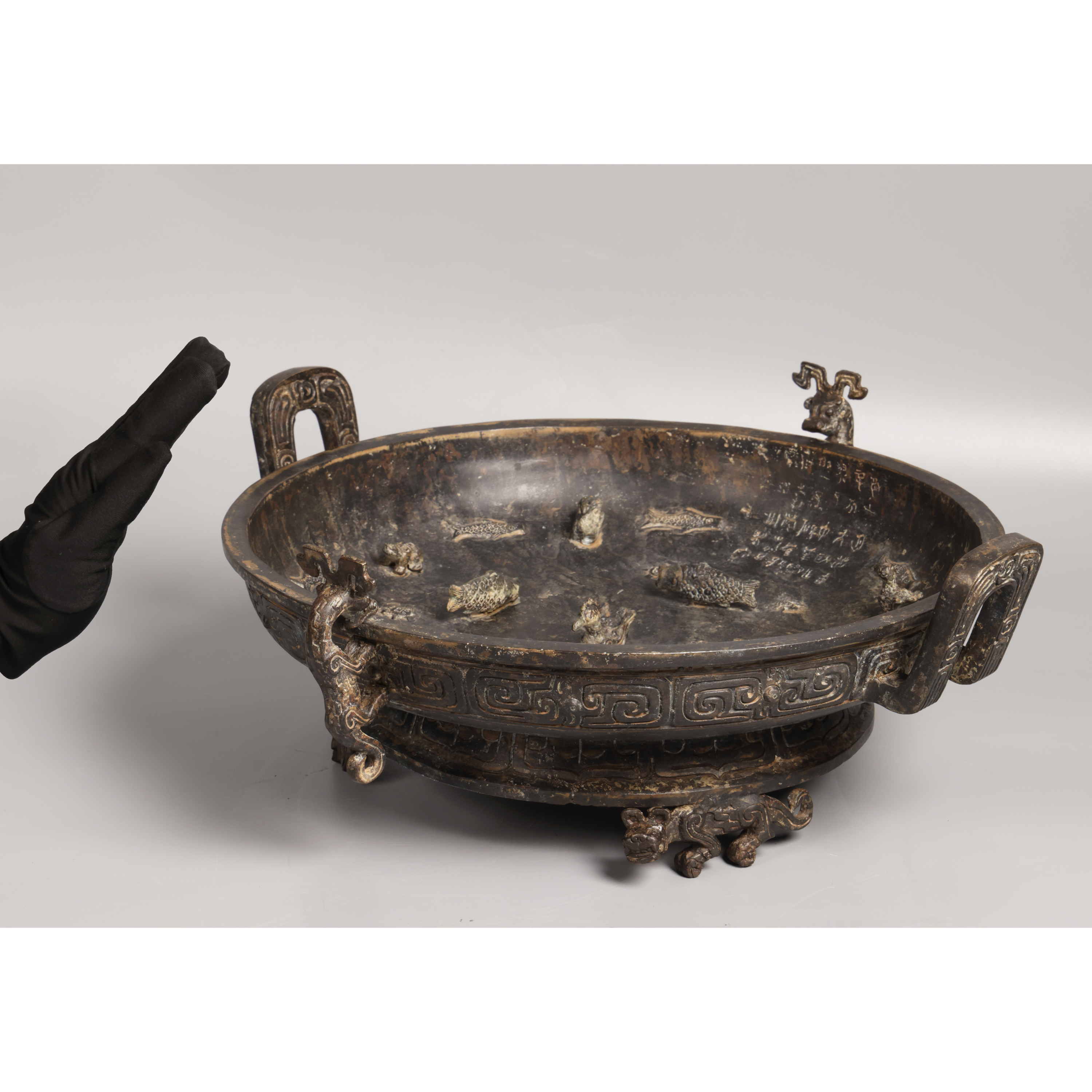 大清倉古代青銅器銘文晉公盤重6.6kg (MH-BAEB03) NG - 補破網藝術文物拍賣