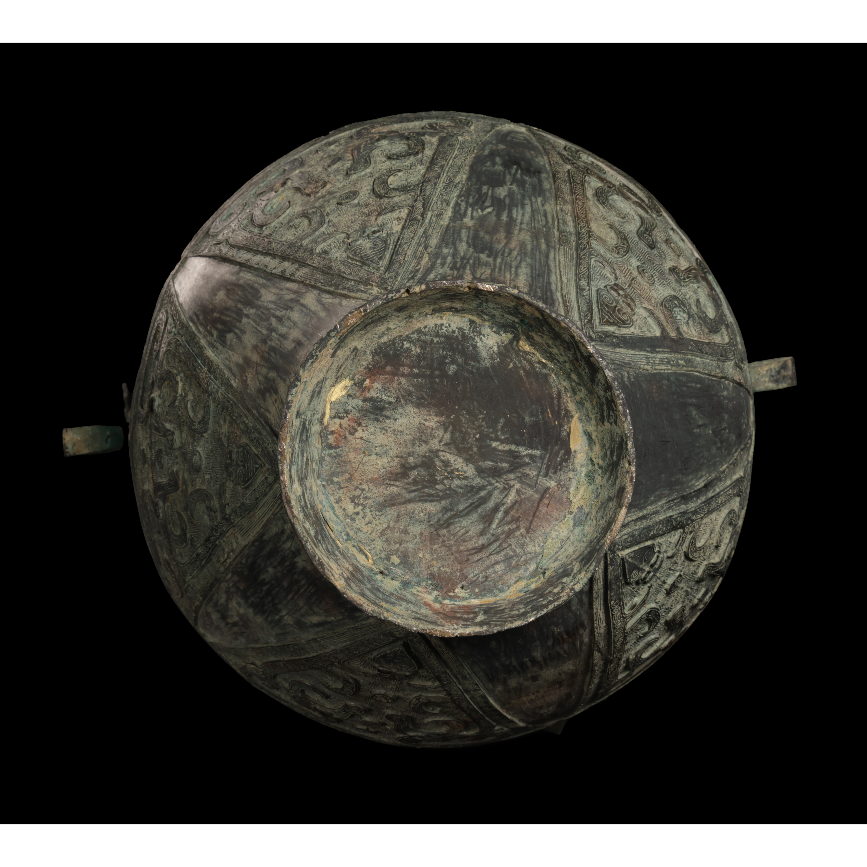 二拍)再生補破網-古代青銅器螭龍銘文獸耳瓶重10.3kg 內地絕對無法運送