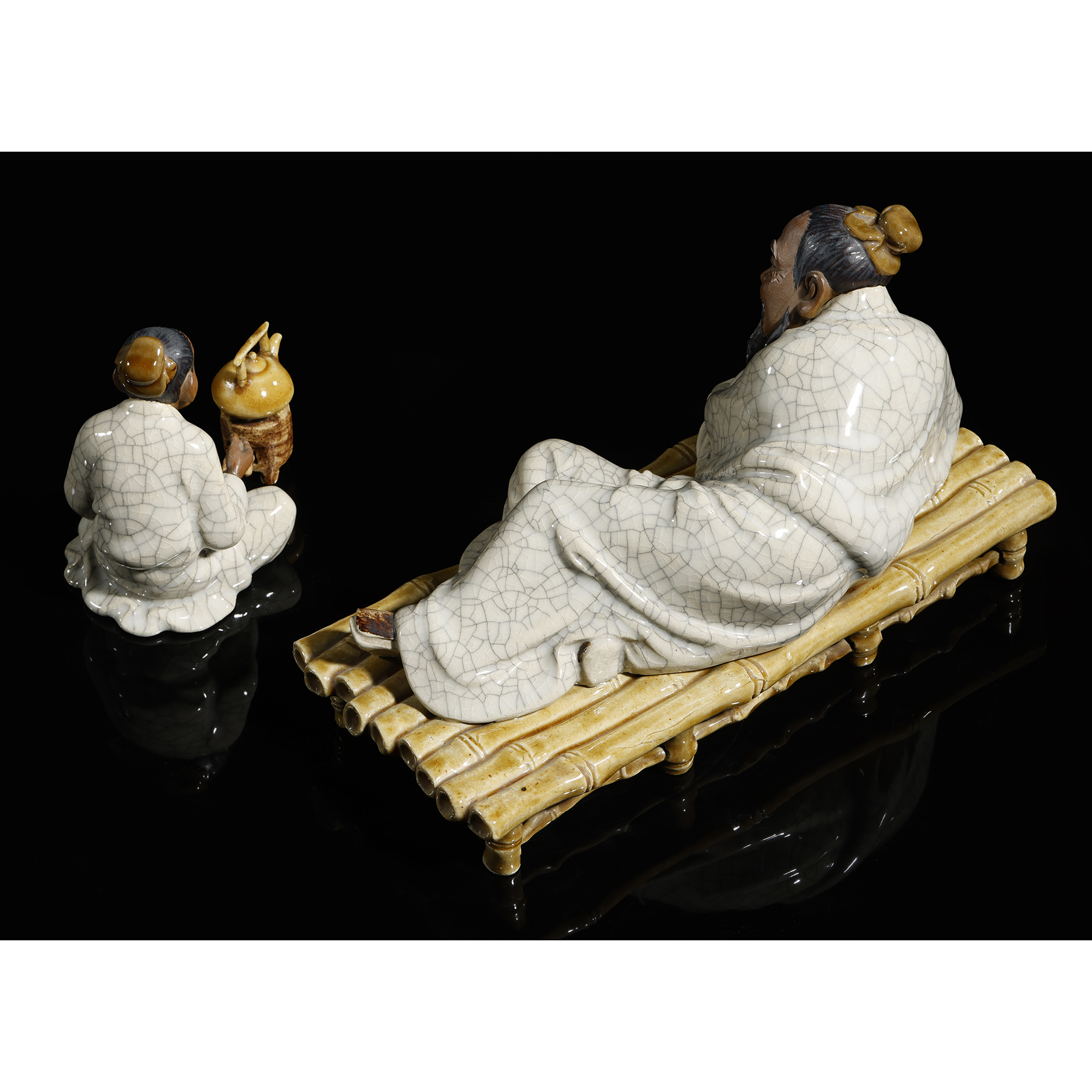 香港拍場-早期名家石灣陶陸羽品茗3件林乃河(HKH-ZAAE05)WL - 補破網